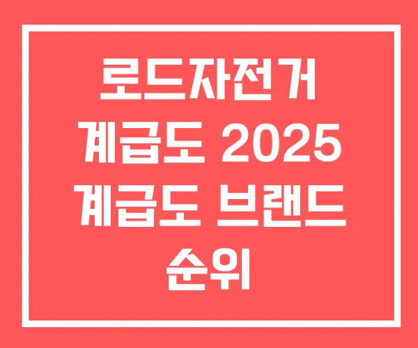 로드자전거 계급도 2025 계급도 브랜드 순위
