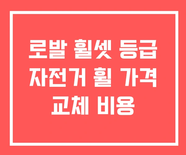 로발 휠셋 등급 자전거 휠 가격 교체 비용