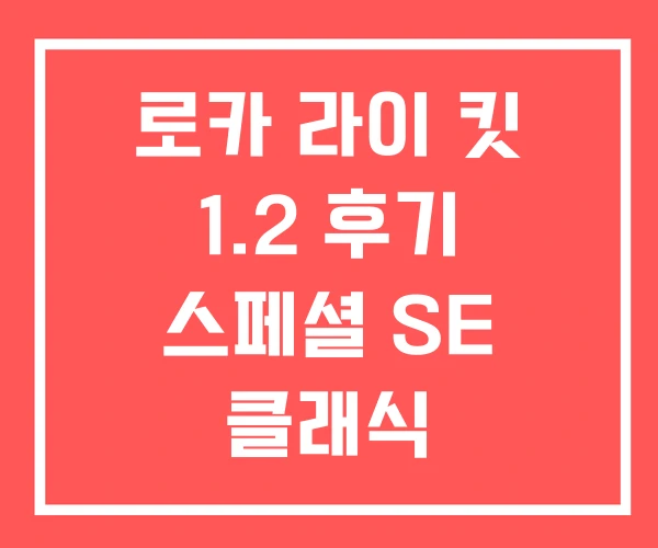 로카 라이 킷 1.2 후기 스페셜 SE 클래식