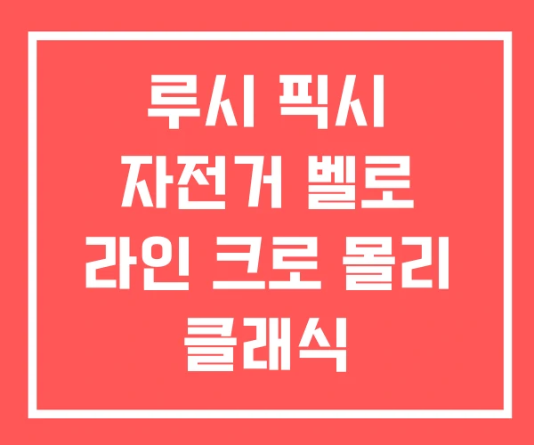 루시 픽시 자전거 벨로 라인 크로 몰리 클래식