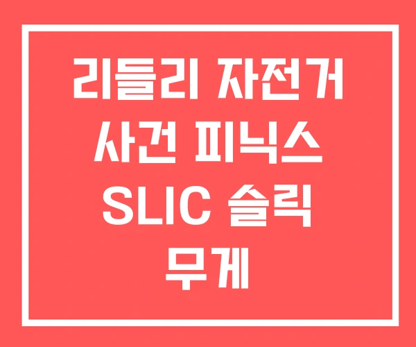 리들리 자전거 사건 피닉스 SLIC 슬릭 무게