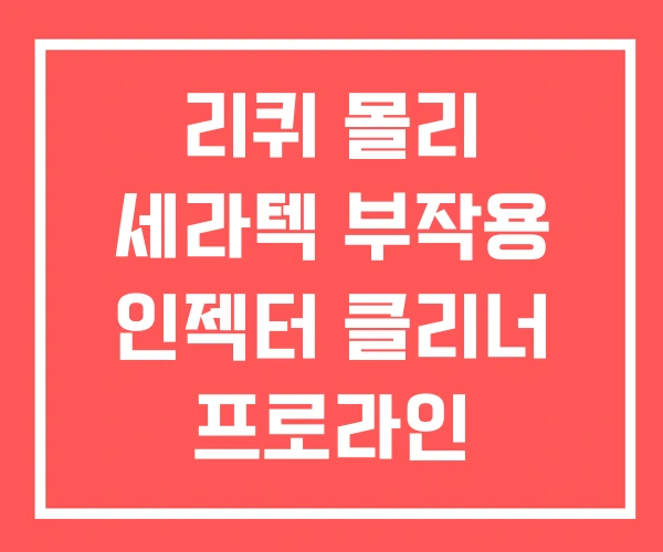 리퀴 몰리 세라텍 부작용 인젝터 클리너 프로라인