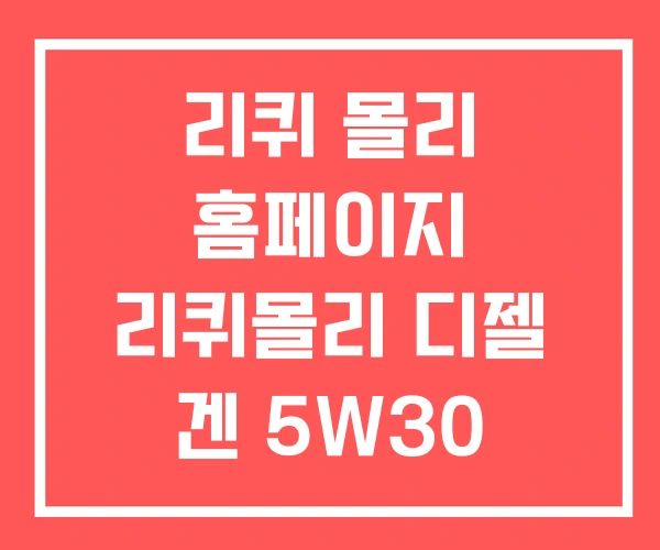 리퀴 몰리 홈페이지 리퀴몰리 디젤 겐 5W30