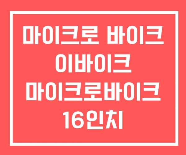 마이크로 바이크 이바이크 마이크로바이크 16인치