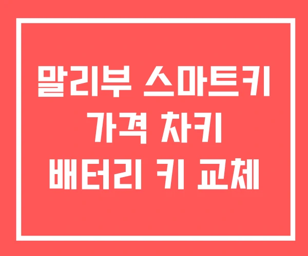 말리부 스마트키 가격 차키 배터리 키 교체