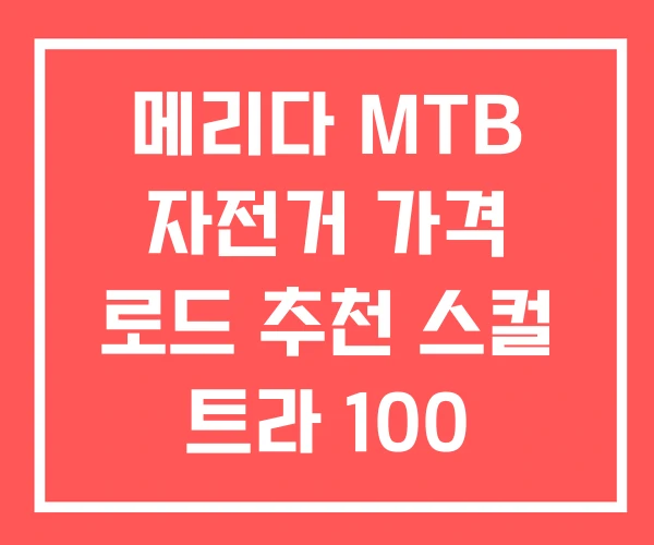 메리다 MTB 자전거 가격 로드 추천 스컬 트라 100