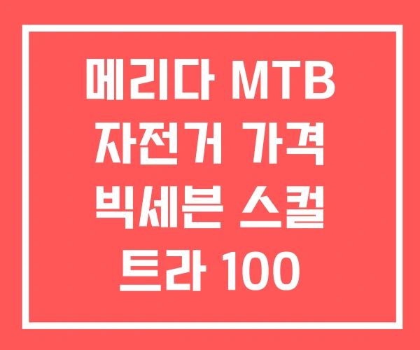 메리다 MTB 자전거 가격 빅세븐 스컬 트라 100