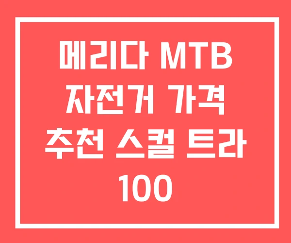 메리다 MTB 자전거 가격 추천 스컬 트라 100