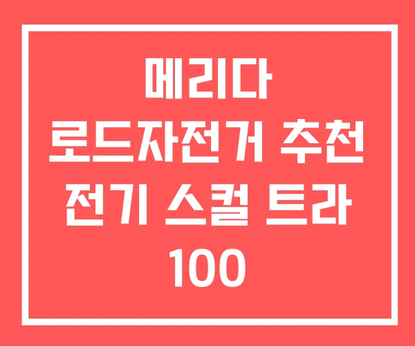 메리다 로드자전거 추천 전기 스컬 트라 100