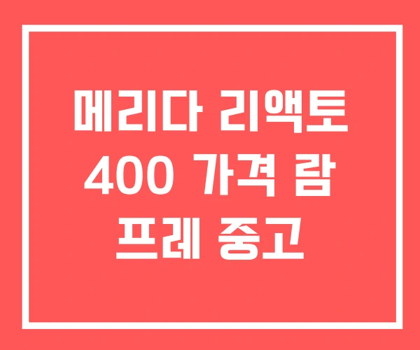 메리다 리액토 400 가격 람 프레 중고