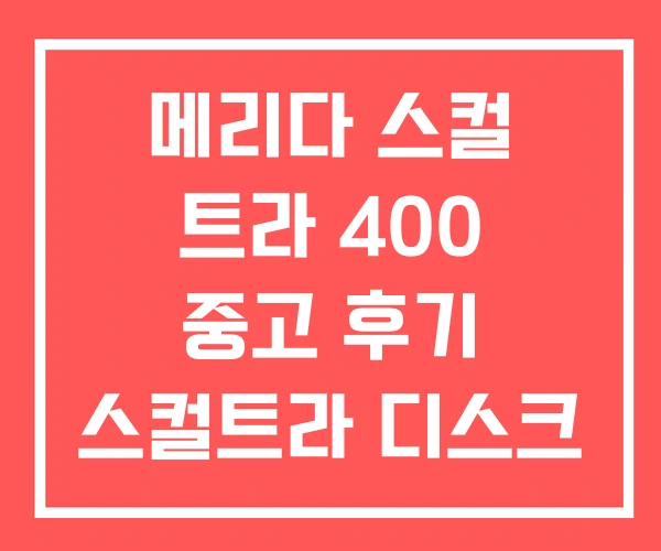 메리다 스컬 트라 400 중고 후기 스컬트라 디스크