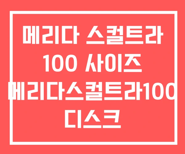 메리다 스컬트라 100 사이즈 메리다스컬트라100 디스크