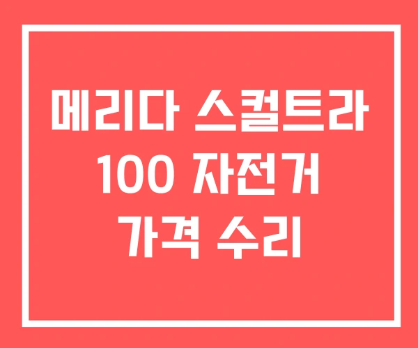 메리다 스컬트라 100 자전거 가격 수리
