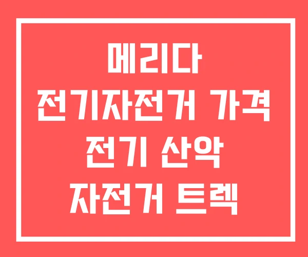 메리다 전기자전거 가격 전기 산악 자전거 트렉 EMTB