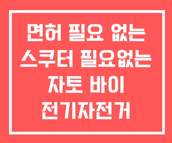 면허 필요 없는 스쿠터 필요없는 자토 바이 전기자전거
