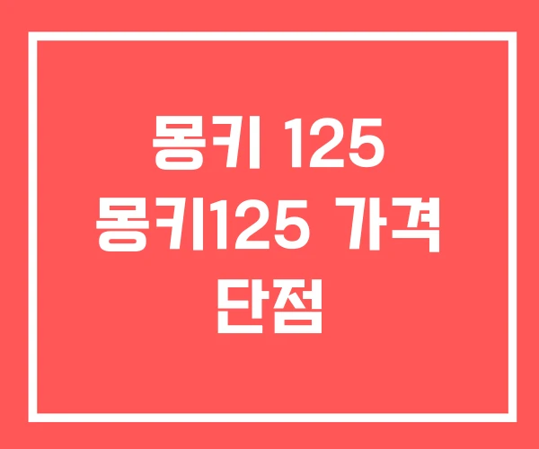 몽키 125 몽키125 가격 단점