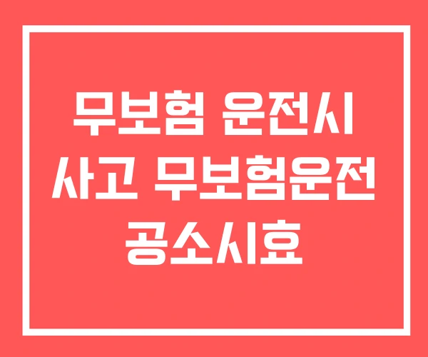 무보험 운전시 사고 무보험운전 공소시효