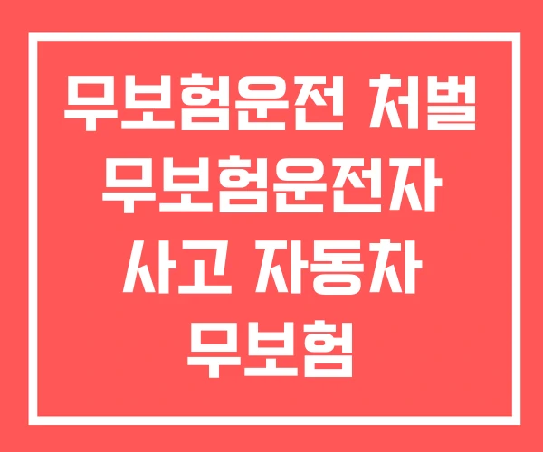 무보험운전 처벌 무보험운전자 사고 자동차 무보험 운전자처벌