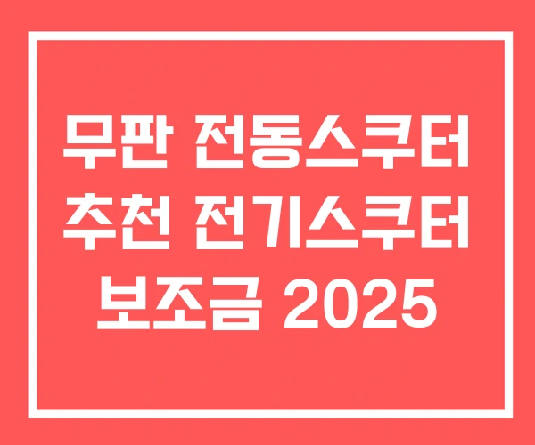 무판 전동스쿠터 추천 전기스쿠터 보조금 2025