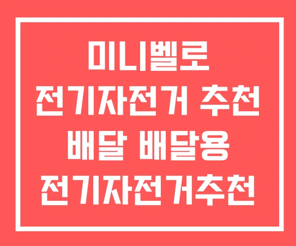 미니벨로 전기자전거 추천 배달 배달용 전기자전거추천