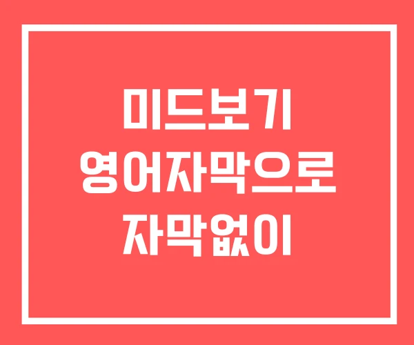 미드보기 영어자막으로 자막없이