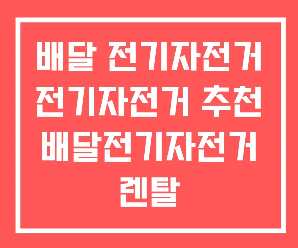 배달 전기자전거 전기자전거 추천 배달전기자전거 렌탈