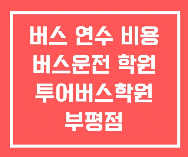 버스 연수 비용 버스운전 학원 투어버스학원 부평점 버스 연수 비용 버스운전 학원 투어버스학원 부평점
