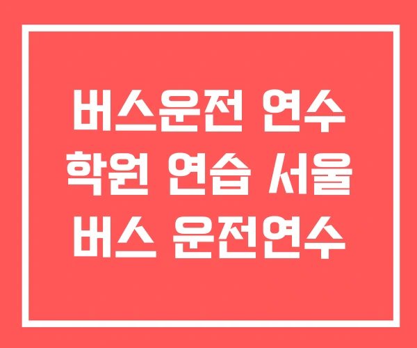 버스운전 연수 학원 연습 서울 버스 운전연수 버스운전 연수 학원 연습 서울 버스 운전연수