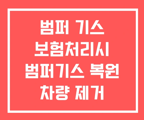 범퍼 기스 보험처리시 범퍼기스 복원 차량 제거 범퍼 기스 보험처리시 범퍼기스 복원 차량 제거