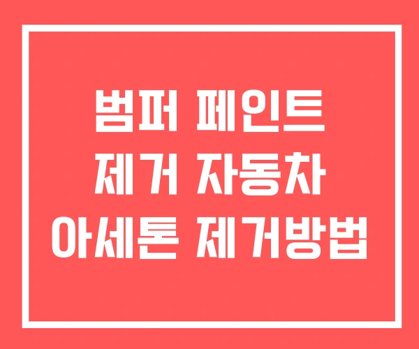 범퍼 페인트 제거 자동차 아세톤 제거방법