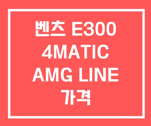 벤츠 E300 4MATIC AMG LINE 가격