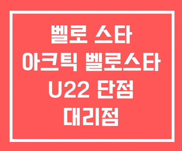 벨로 스타 아크틱 벨로스타 U22 단점 대리점