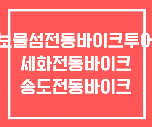 보물섬전동바이크투어 세화전동바이크 송도전동바이크