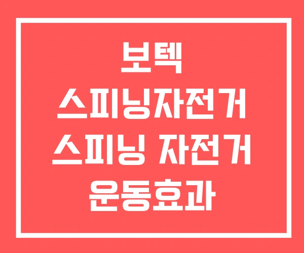 보텍 스피닝자전거 스피닝 자전거 운동효과