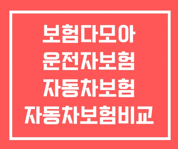 보험다모아 운전자보험 자동차보험 자동차보험비교
