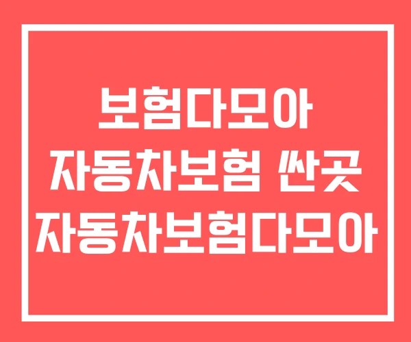 보험다모아 자동차보험 싼곳 자동차보험다모아