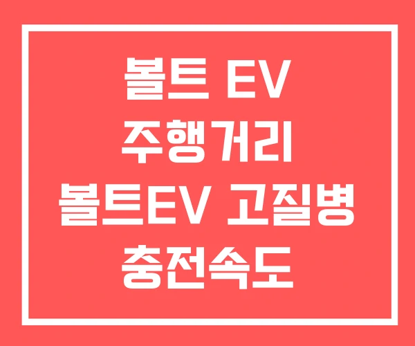 볼트 EV 주행거리 볼트EV 고질병 충전속도