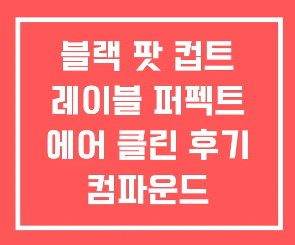 블랙 팟 컵트 레이블 퍼펙트 에어 클린 후기 컴파운드