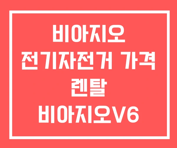 비아지오 전기자전거 가격 렌탈 비아지오V6 전기자전거가격