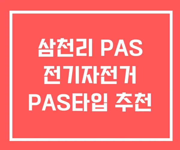 삼천리 PAS 전기자전거 PAS타입 추천