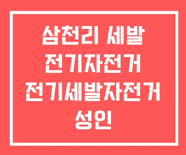 삼천리 세발 전기자전거 전기세발자전거 성인