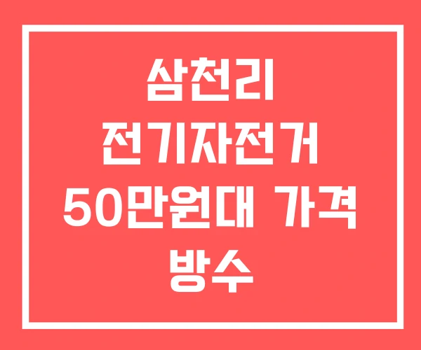 삼천리 전기자전거 50만원대 가격 방수 삼천리 전기자전거 50만원대 가격 방수
