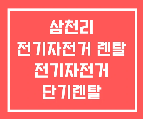삼천리 전기자전거 렌탈 전기자전거 단기렌탈 인수형렌탈