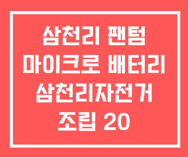 삼천리 팬텀 마이크로 배터리 삼천리자전거 조립 20