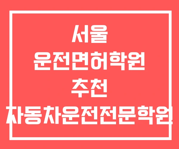 서울 운전면허학원 추천 자동차운전전문학원