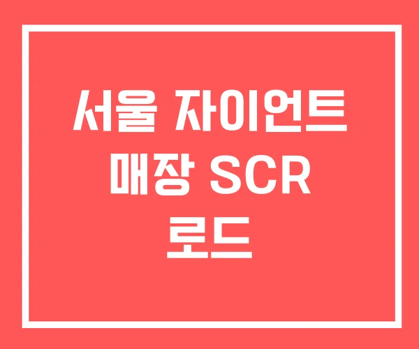 서울 자이언트 매장 SCR 로드 서울 자이언트 매장 SCR 로드