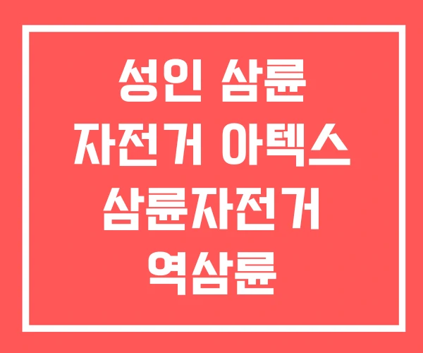 성인 삼륜 자전거 아텍스 삼륜자전거 역삼륜