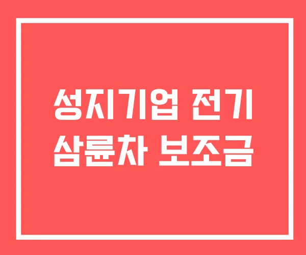성지기업 전기 삼륜차 보조금 성지기업 전기 삼륜차 보조금