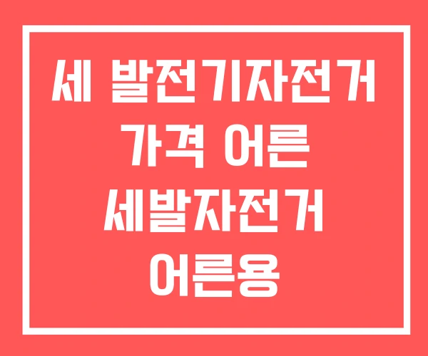세 발전기자전거 가격 어른 세발자전거 어른용