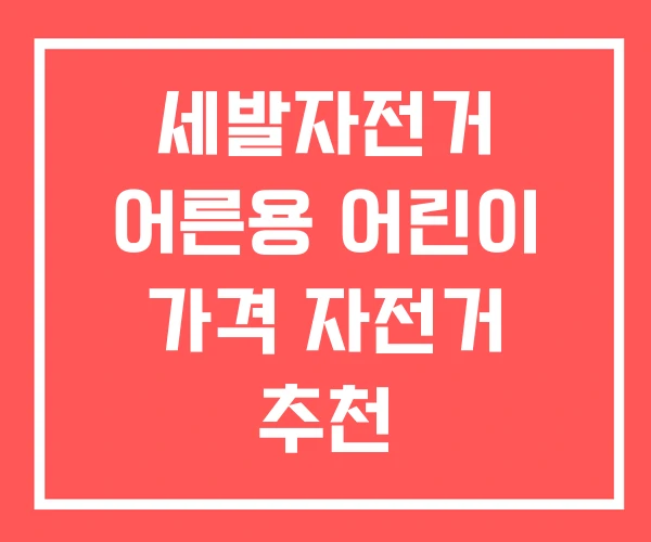세발자전거 어른용 어린이 가격 자전거 추천